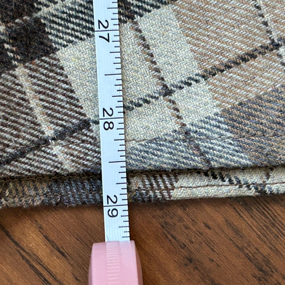 Vintage Plaid A-Line Midi Skirt | Wool Blend | 26” | Fall Cottagecore Classic - Picture 4 of 6